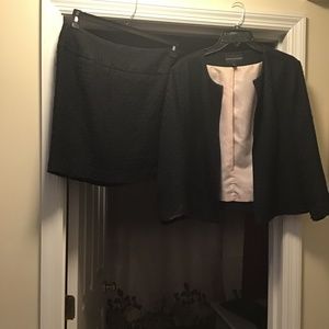 Suit - Skirt and Jacket acrylic polyester cotton pink striped liner